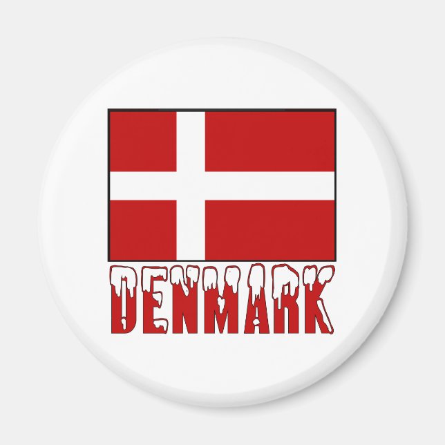 Denmark Flag Snow Magnet (Front)