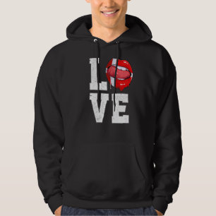 Denmark Flag Soccer Fan Love Dane Hoodie