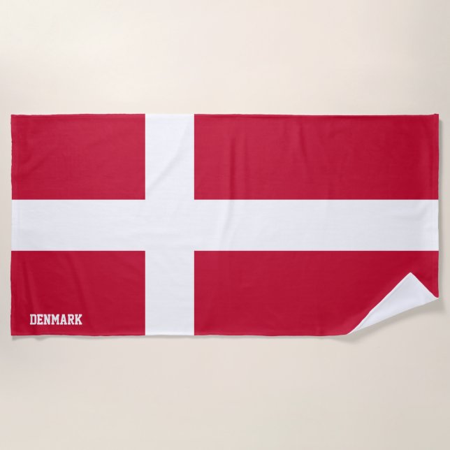 Denmark Flag Splendid Patriotic Beach Towel (Front)