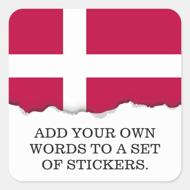 Denmark Flag Square Sticker (Front)