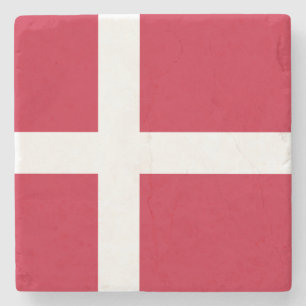 Denmark Flag Stone Coaster