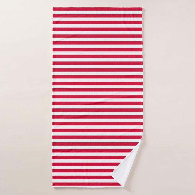 Denmark flag stripes country colour pattern red wh bath towel (Bath Towel)