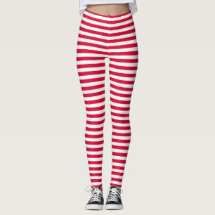 Denmark flag stripes country colour pattern red wh leggings