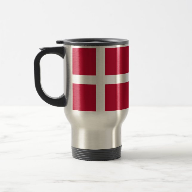 Denmark Flag Travel Mug (Left)