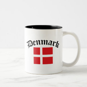 Denmark Flag Two-Tone Coffee Mug