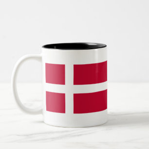 Denmark Flag Two-Tone Coffee Mug