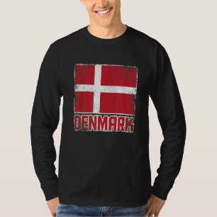 Denmark Flag Vintage Retro Country Danish Dane Pri T-Shirt