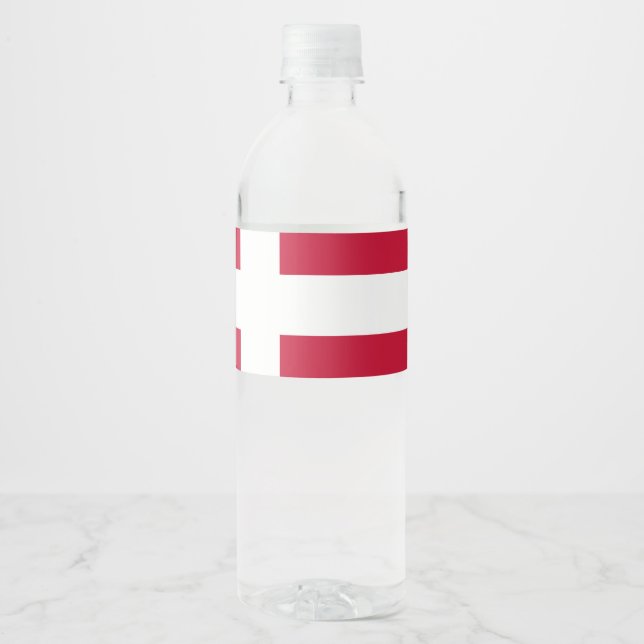 Denmark flag water bottle label (Front)