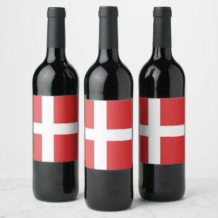 Denmark flag wine label
