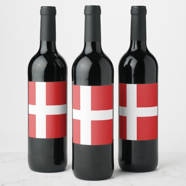 Denmark flag wine label (Bottles)