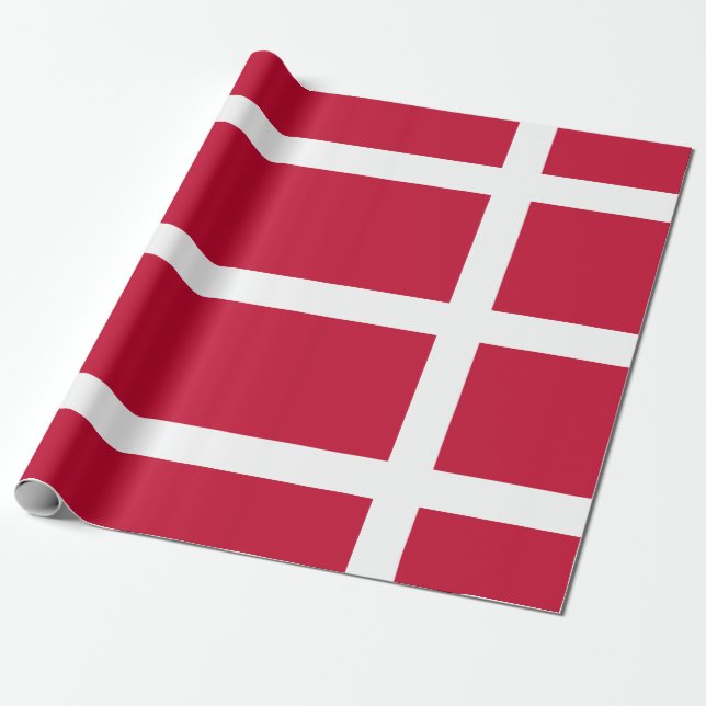 Denmark Flag Wrapping Paper (Unrolled)