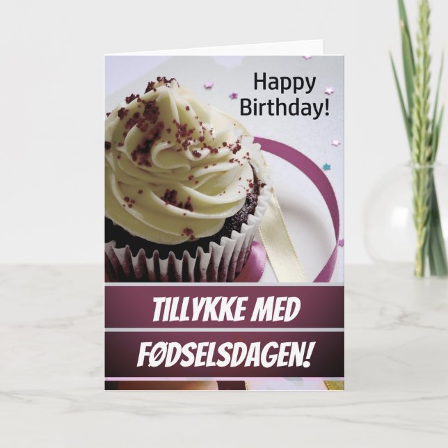 Denmark Fødselsdagskort Danish Happy Birthday   Card (Front)
