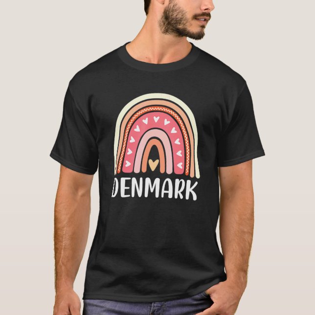 Denmark For Women Rainbow Hearts T-Shirt (Front)