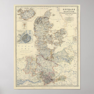 Denmark, Hanover, Brunswick, Mecklenburg Poster