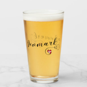 Denmark Heart, Danish Flag Glass
