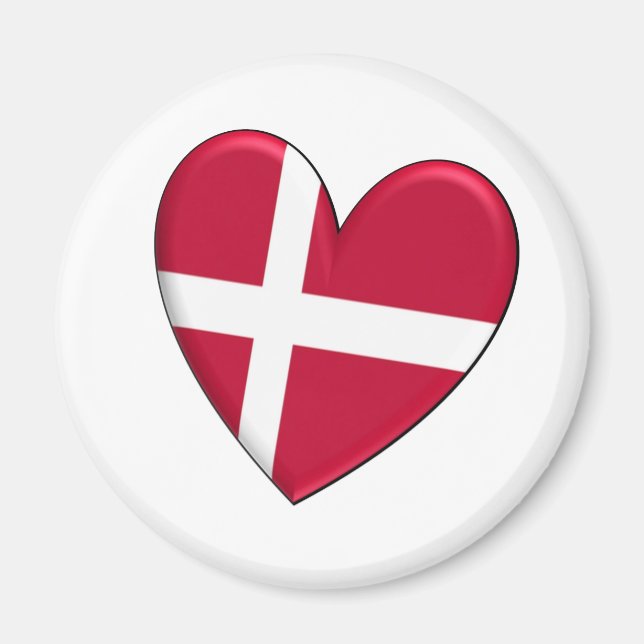 Denmark Heart Flag Magnet (Front)