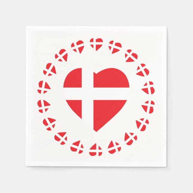 DENMARK HEART SHAPE FLAG NAPKIN (Front)