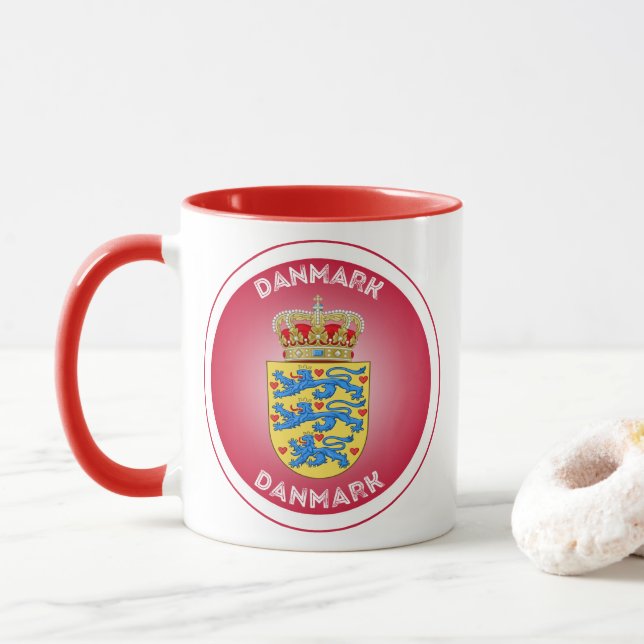Denmark Heritage Emblem Mug (With Donut)