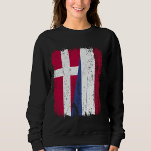 Denmark Holland Half Flag Danish Dutch Heritage Sweatshirt