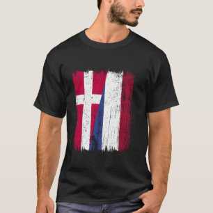 Denmark Holland Half Flag Danish Dutch Heritage T-Shirt