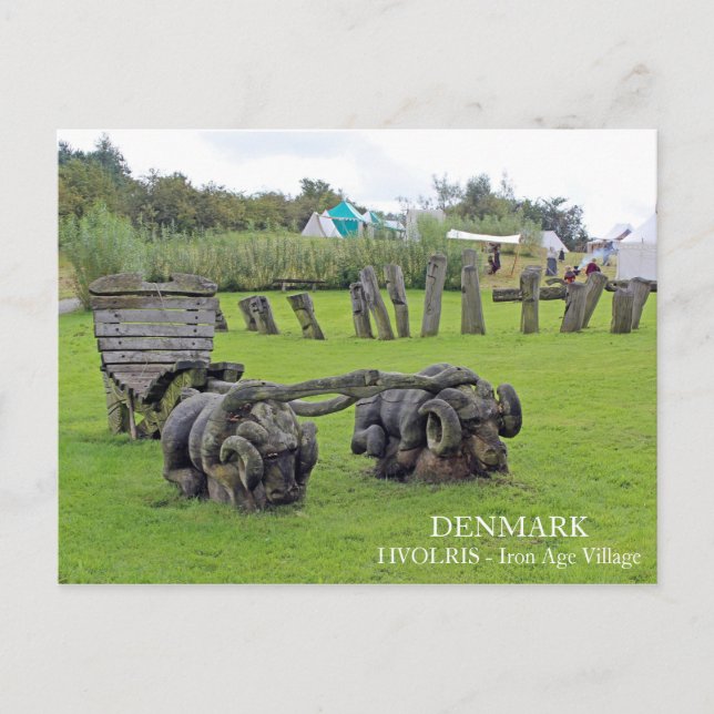 Denmark, Hvolris Iron Ages Village Postcard (Front)