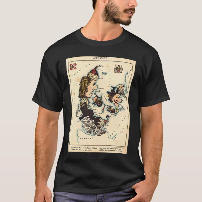Denmark Illustrative Map T-Shirt (Front)