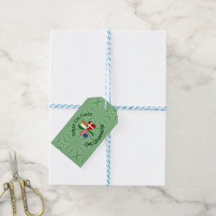 Denmark Ireland USA Shamrock Flag Personalised Gift Tags