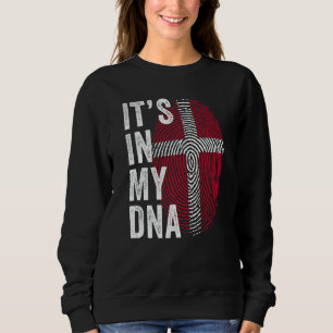 Denmark It's In My DNA Cute Danish Fingerprint Fla Sweatshirt