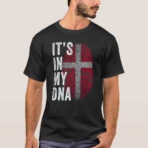 Denmark It's In My DNA Cute Danish Fingerprint Fla T-Shirt
