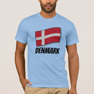 Denmark, labelled flag, T-Shirt