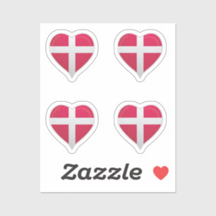 Denmark love flag pride heart sticker