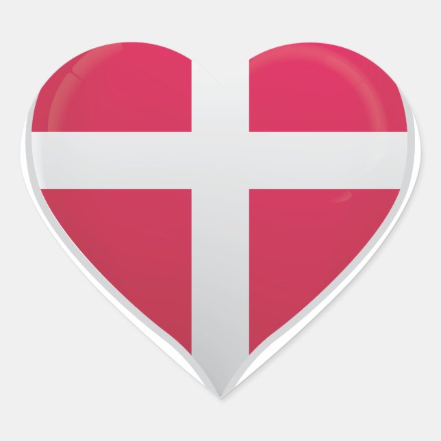 Denmark love flag pride heart sticker (Front)