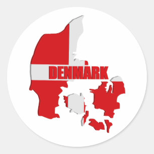Denmark map bottle opener classic round sticker