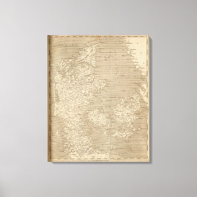Denmark Map by Arrowsmith Canvas Print (Front)