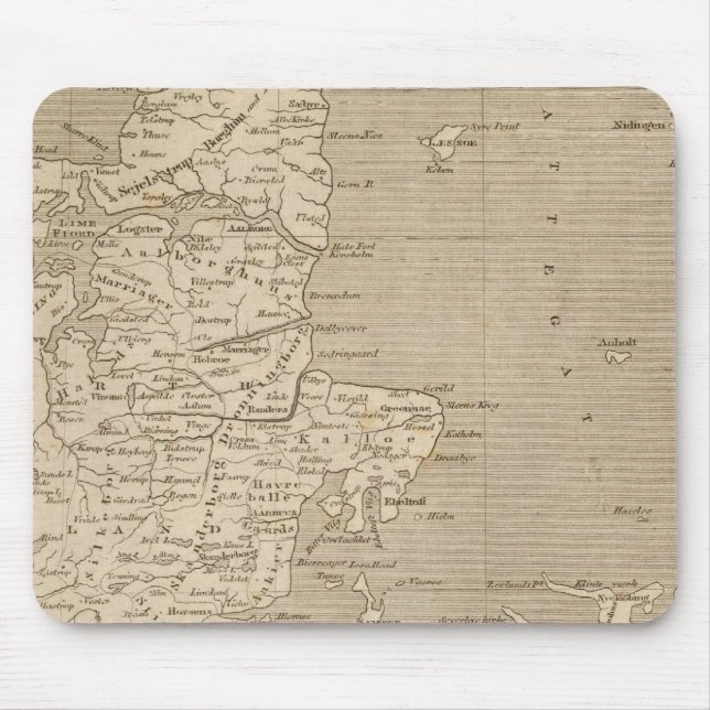 Denmark Map by Arrowsmith Mouse Mat (Front)