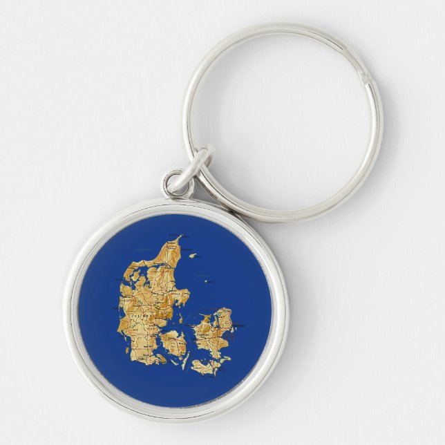 Denmark Map Keychain (Front)