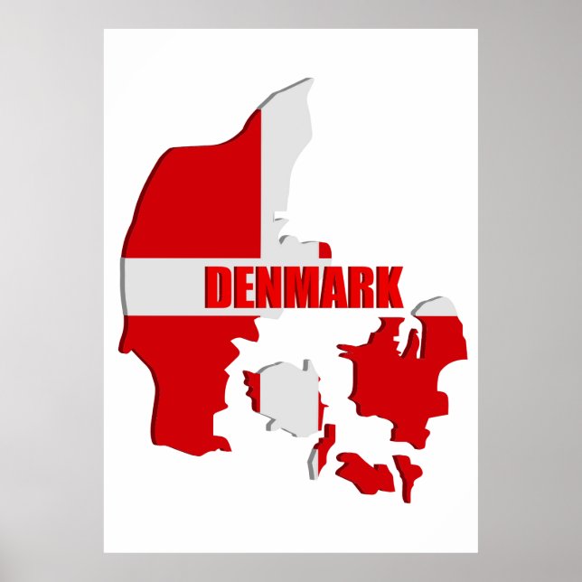 Denmark map poster (Front)
