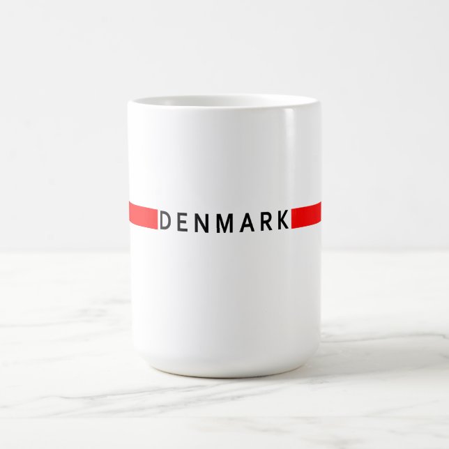 Denmark minimalistic flag coffee mug (Center)