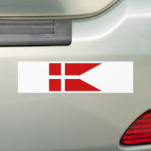 Denmark Naval Ensign Bumper Sticker (On Car)
