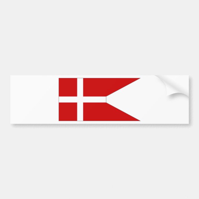Denmark Naval Ensign Bumper Sticker (Front)