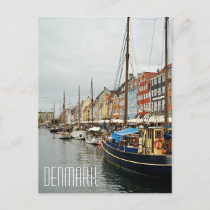 Denmark, Nyhavn street boats Postcard