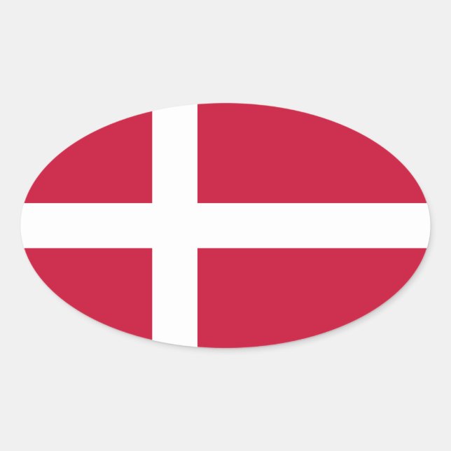 Denmark Oval Sticker (Front)