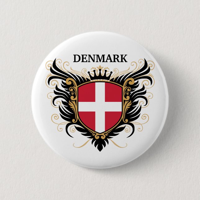Denmark [personalise] 6 cm round badge (Front)