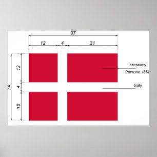 Denmark-Proportions, Denmark flag Poster
