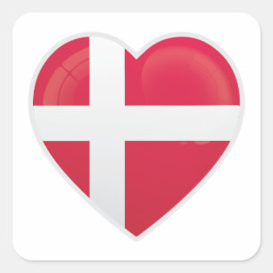 Denmark Republic Love Icon Square Sticker