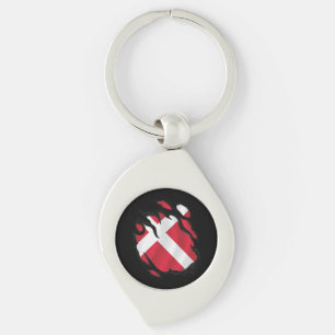 Denmark Ripped Flag Key Ring
