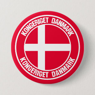 Denmark Round Emblem 7.5 Cm Round Badge