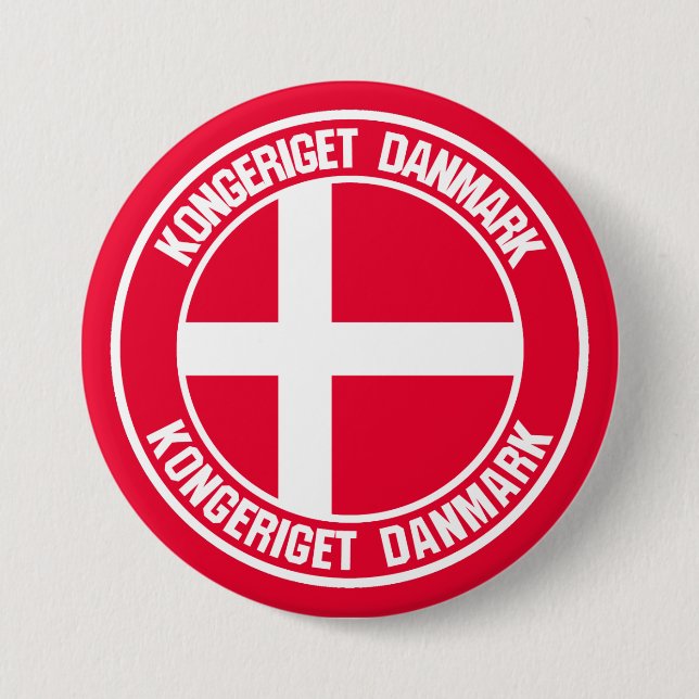 Denmark Round Emblem 7.5 Cm Round Badge (Front)