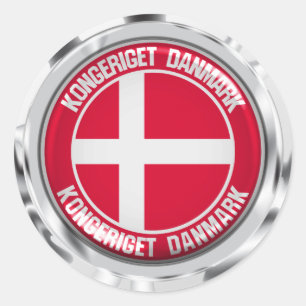 Denmark Round Emblem Classic Round Sticker