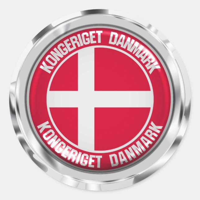 Denmark Round Emblem Classic Round Sticker (Front)